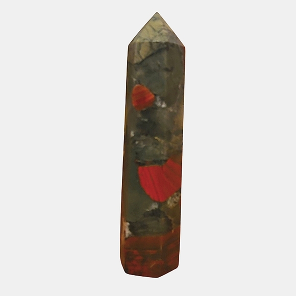 Multicolor Olive, Grey, Red, And Gold Crystal/Stone Tower, Excellent Condition - Picture 1 of 3